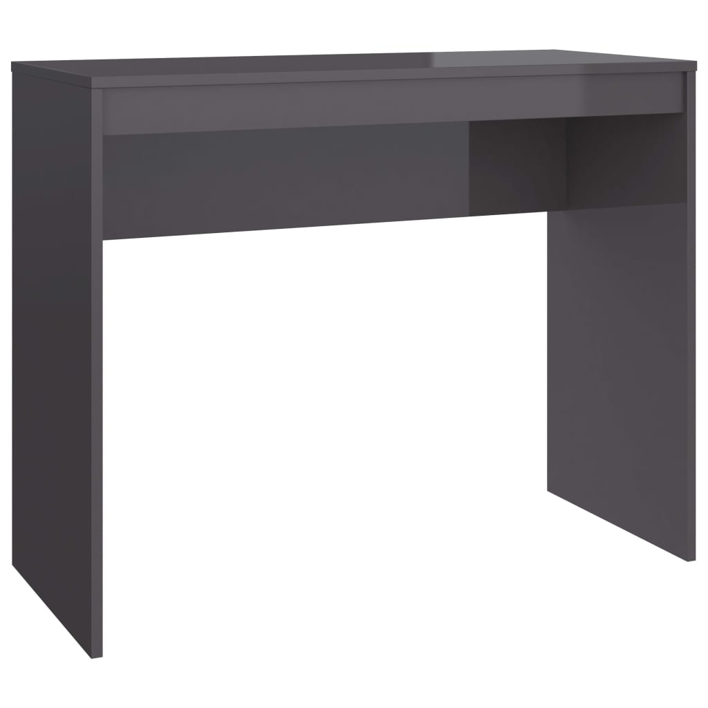 vidaXL magasfényű szürke szerelt fa íróasztal 90 x 40 x 72 cm