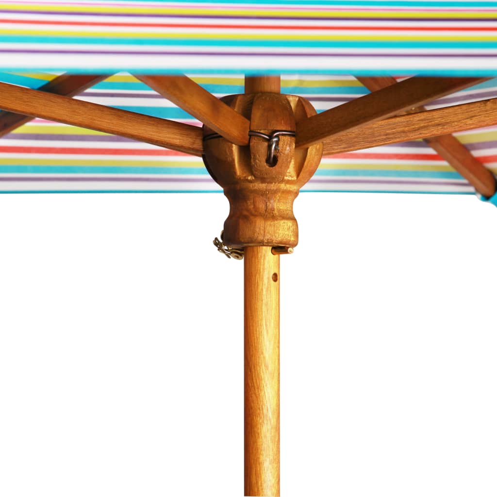 vidaXL tömör akácfa gyermek piknikasztal napernyővel 79x90x60 cm