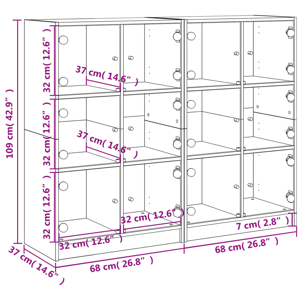 vidaXL fehér szerelt fa könyvespolc ajtókkal 136 x 37 x 109 cm