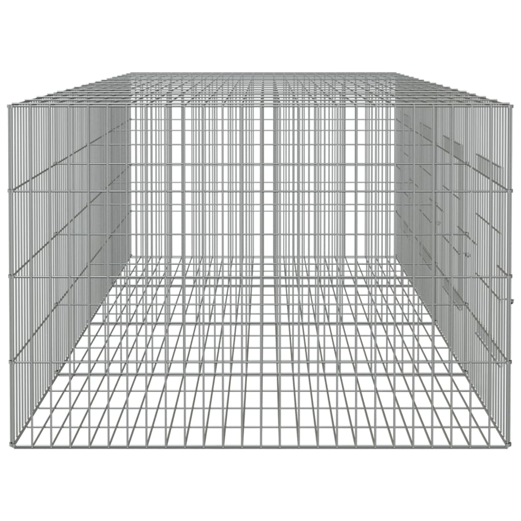 vidaXL 4 paneles horganyzott vas nyúlketrec 217x79x54 cm