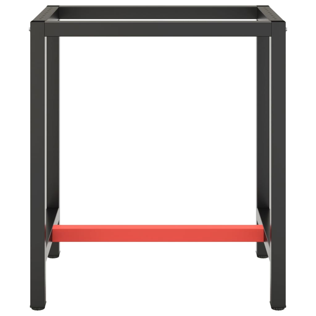 vidaXL matt fekete-vörös fém munkapadváz 70 x 50 x 79 cm