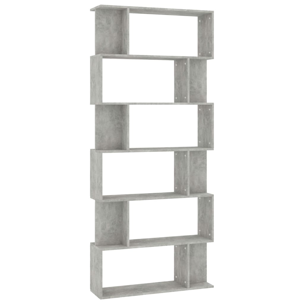 vidaXL betonszürke forgácslap könyvszekrény/térelválasztó 80x24x192 cm