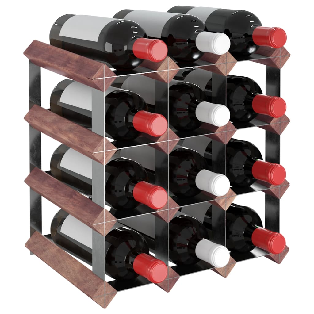 vidaXL barna tömör fenyőfa bortartó 12 palackhoz