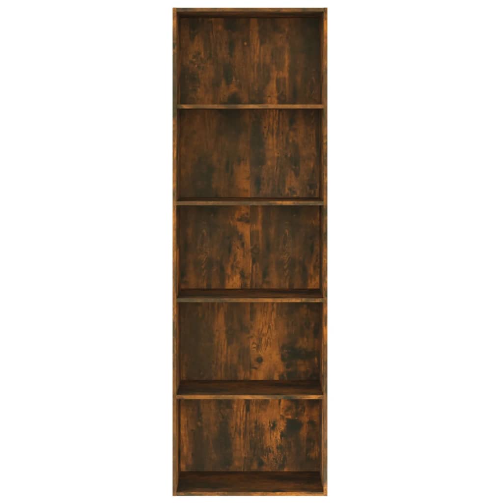 vidaXL 5 szintes füstös tölgy színű fa könyvszekrény 60 x 30 x 189 cm