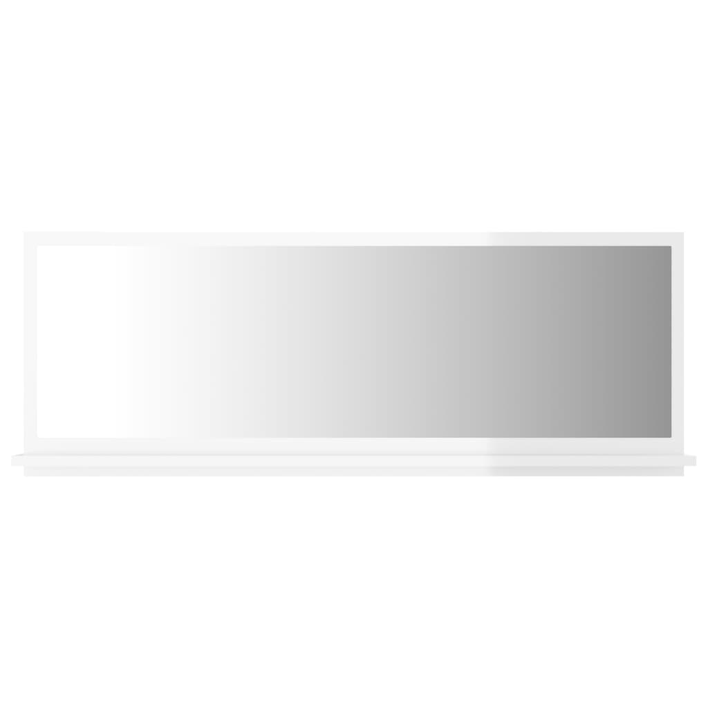 vidaXL magasfényű fehér forgácslap fürdőszobai tükör 100x10,5x37 cm