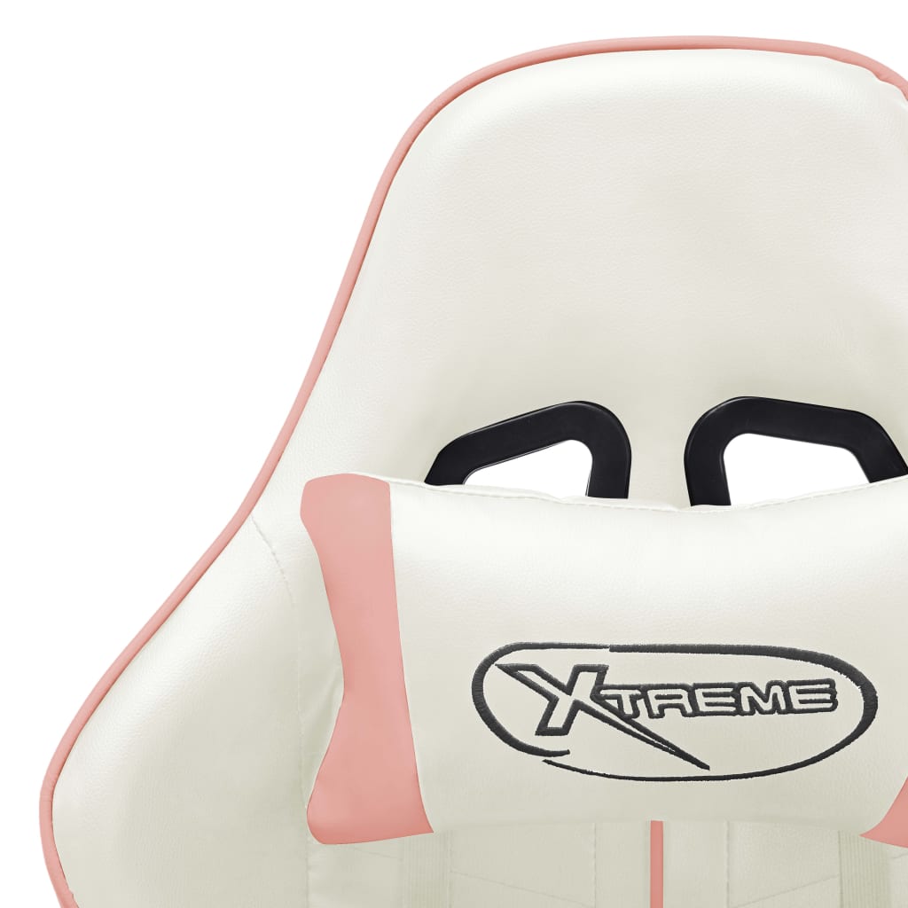 vidaXL fehér és rózsaszín műbőr gamer szék