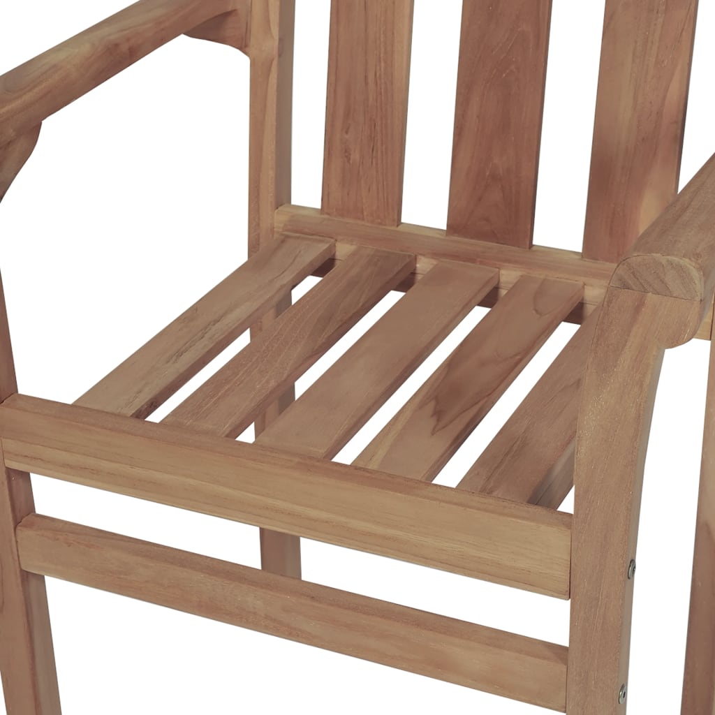 vidaXL 2 db tömör tíkfa kerti szék levélmintás párnával