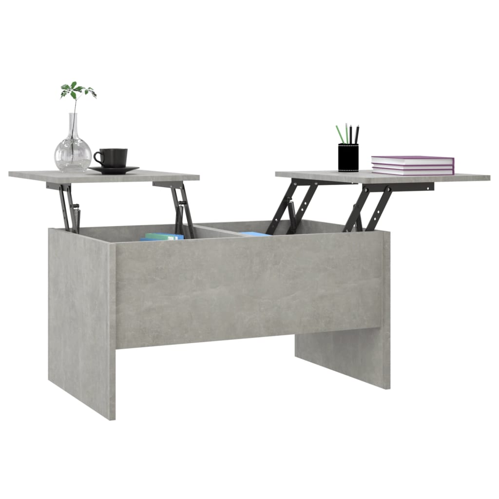 vidaXL betonszürke szerelt fa dohányzóasztal 80 x 50 x 42,5 cm