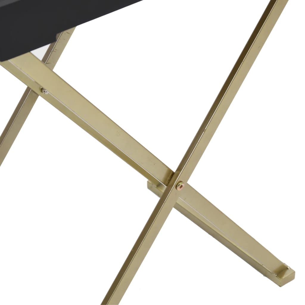 vidaXL aranyszínű-fekete MDF összecsukható asztal 48 x 34 x 61 cm