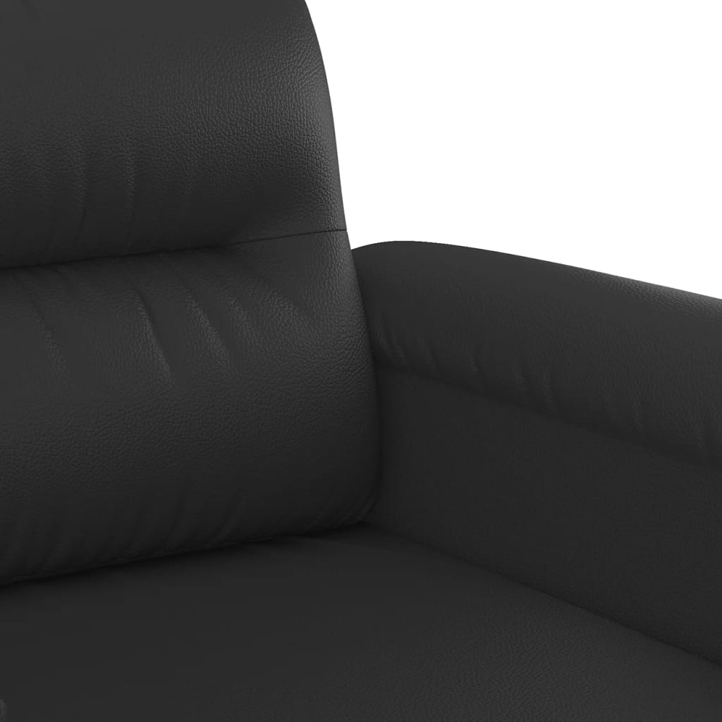 vidaXL 2 részes fekete műbőr ülőgarnitúra párnákkal