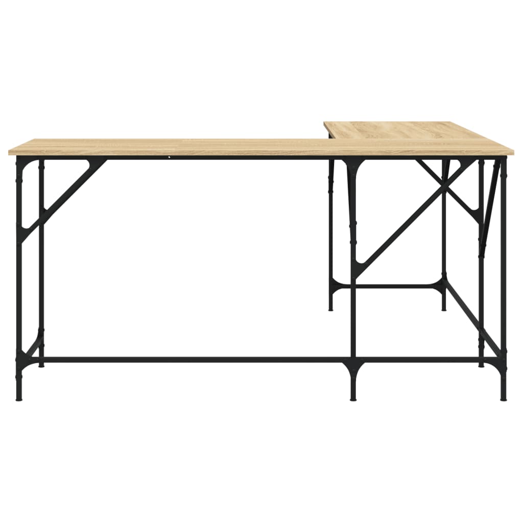 vidaXL sonoma-tölgyszínű szerelt fa íróasztal 149x149x75 cm