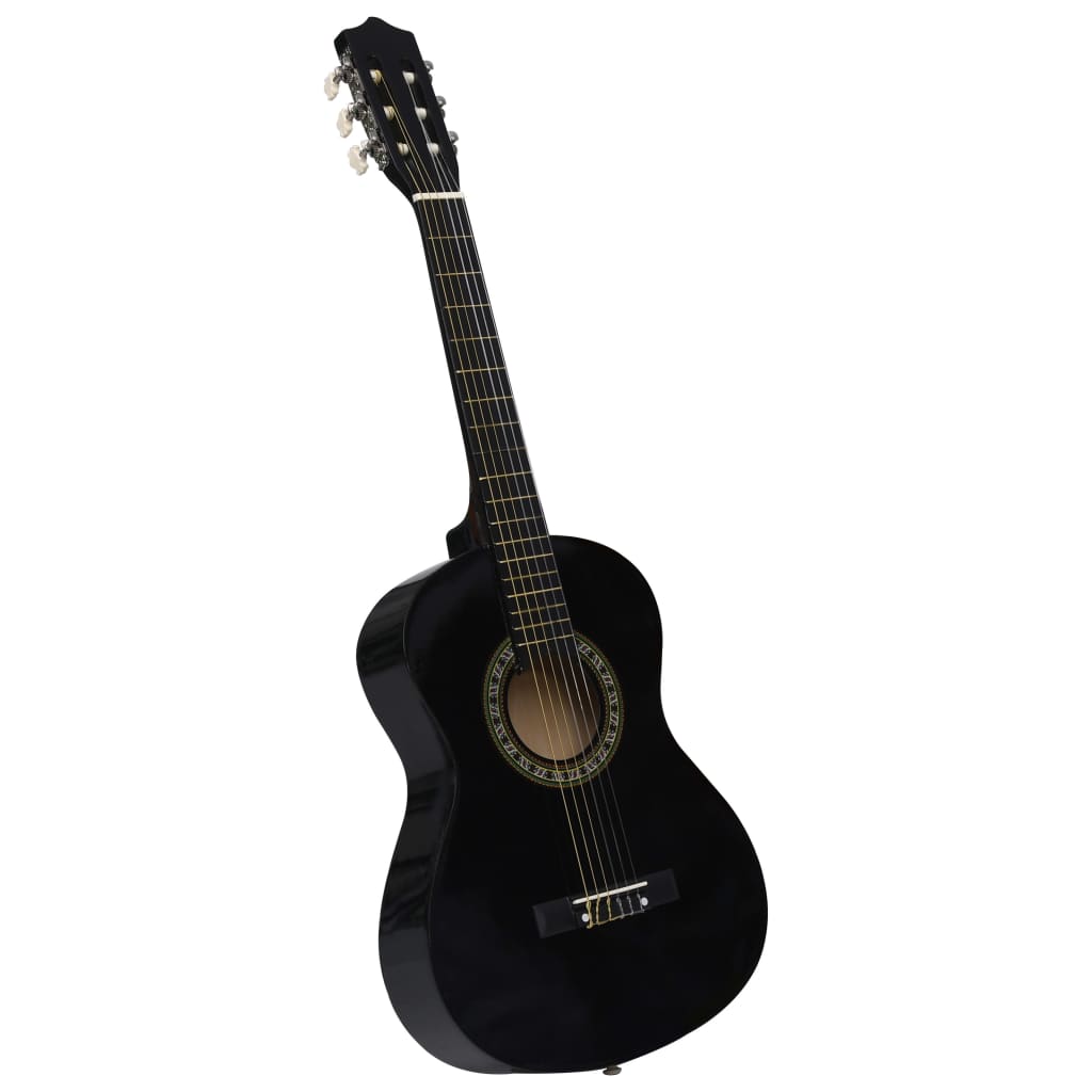 vidaXL fekete 1/2-es klasszikus gitár kezdőknek és gyereknek tokkal