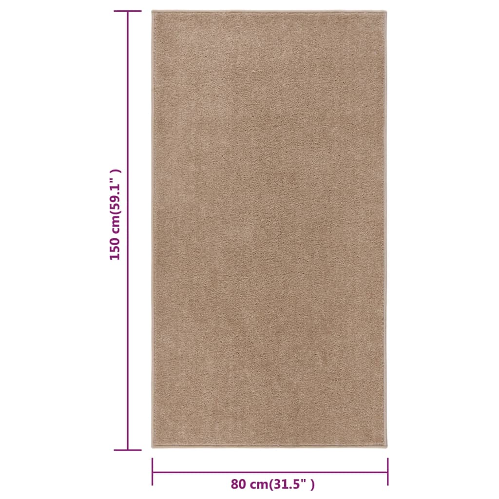 vidaXL barna rövid szálú szőnyeg 80 x 150 cm