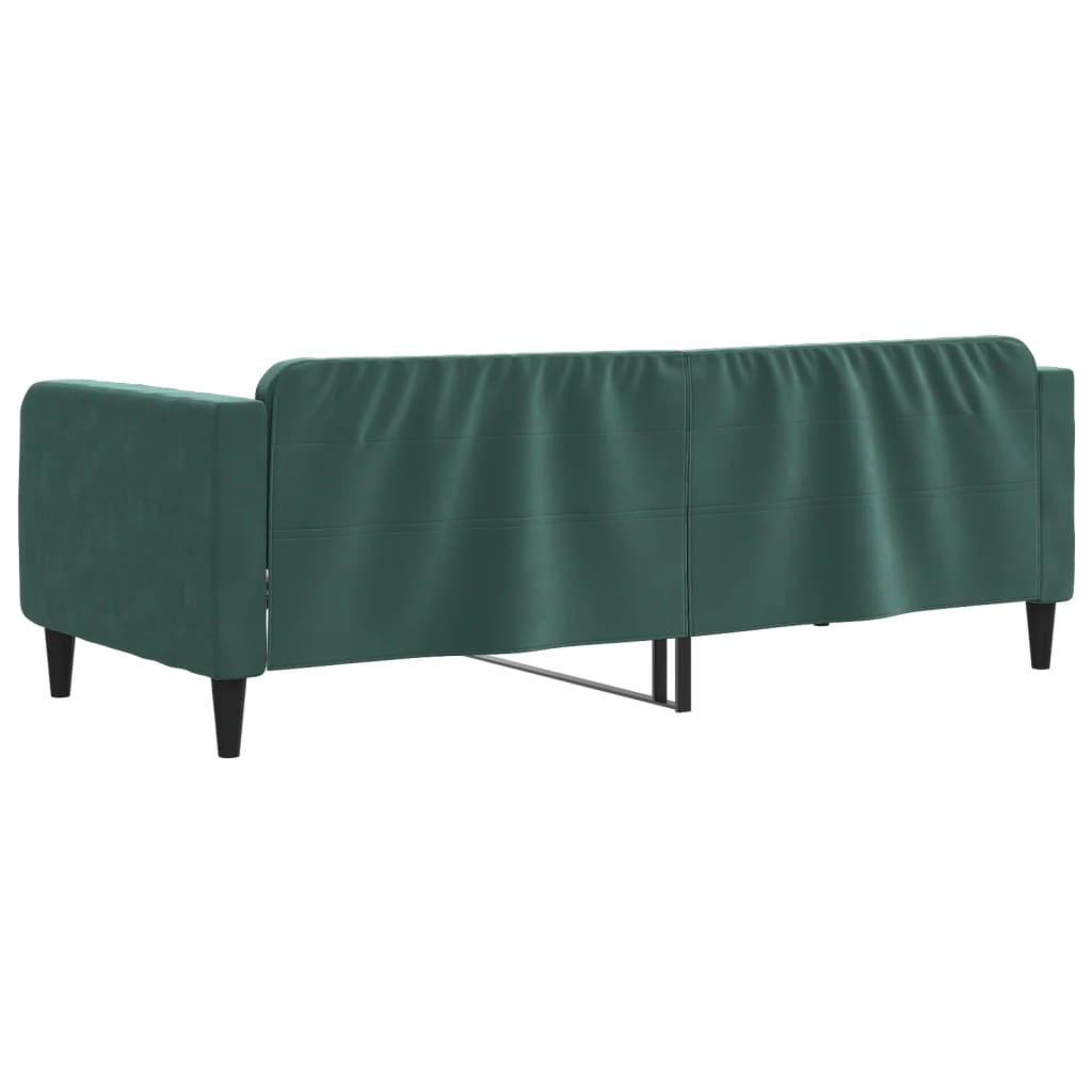 vidaXL sötétzöld bársony kanapéágy 90x200 cm