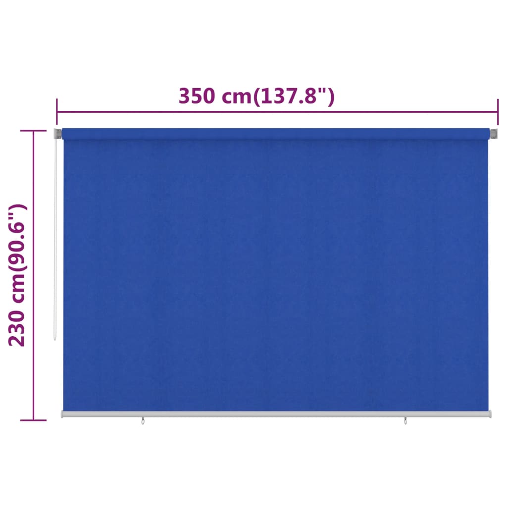vidaXL kék kültéri HDPE roló 350 x 230 cm