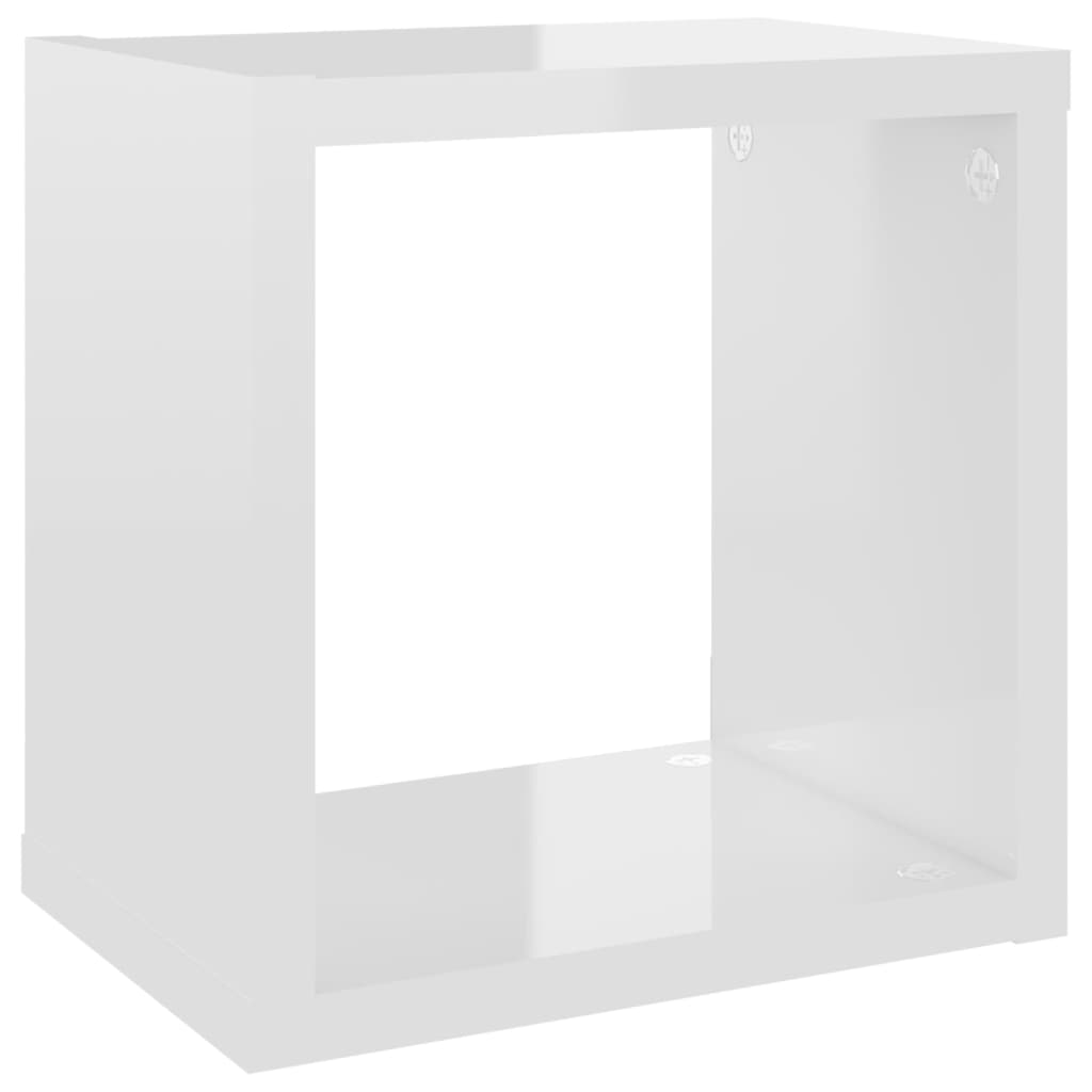 vidaXL 6 db magasfényű fehér fali kockapolc 22 x 15 x 22 cm