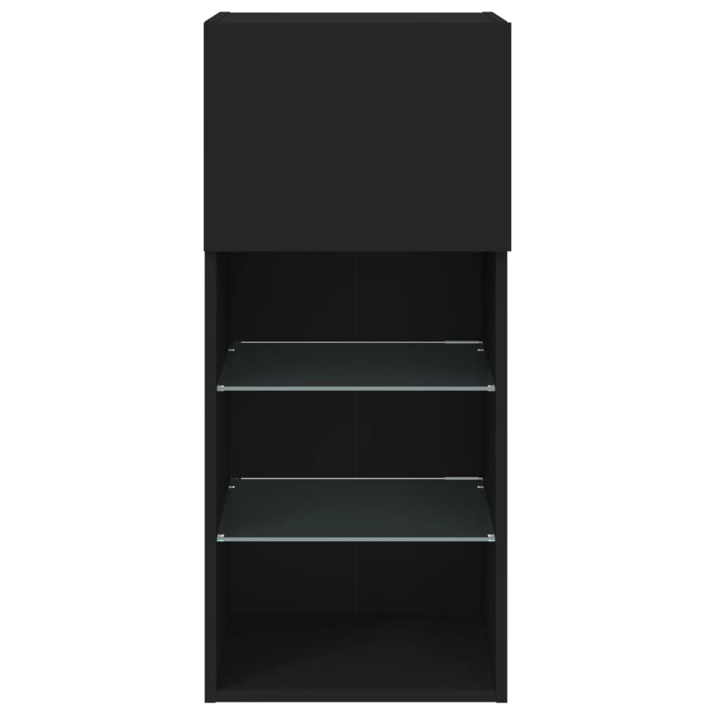 vidaXL 2 db fekete TV-szekrény LED-világítással 40,5 x 30 x 90 cm