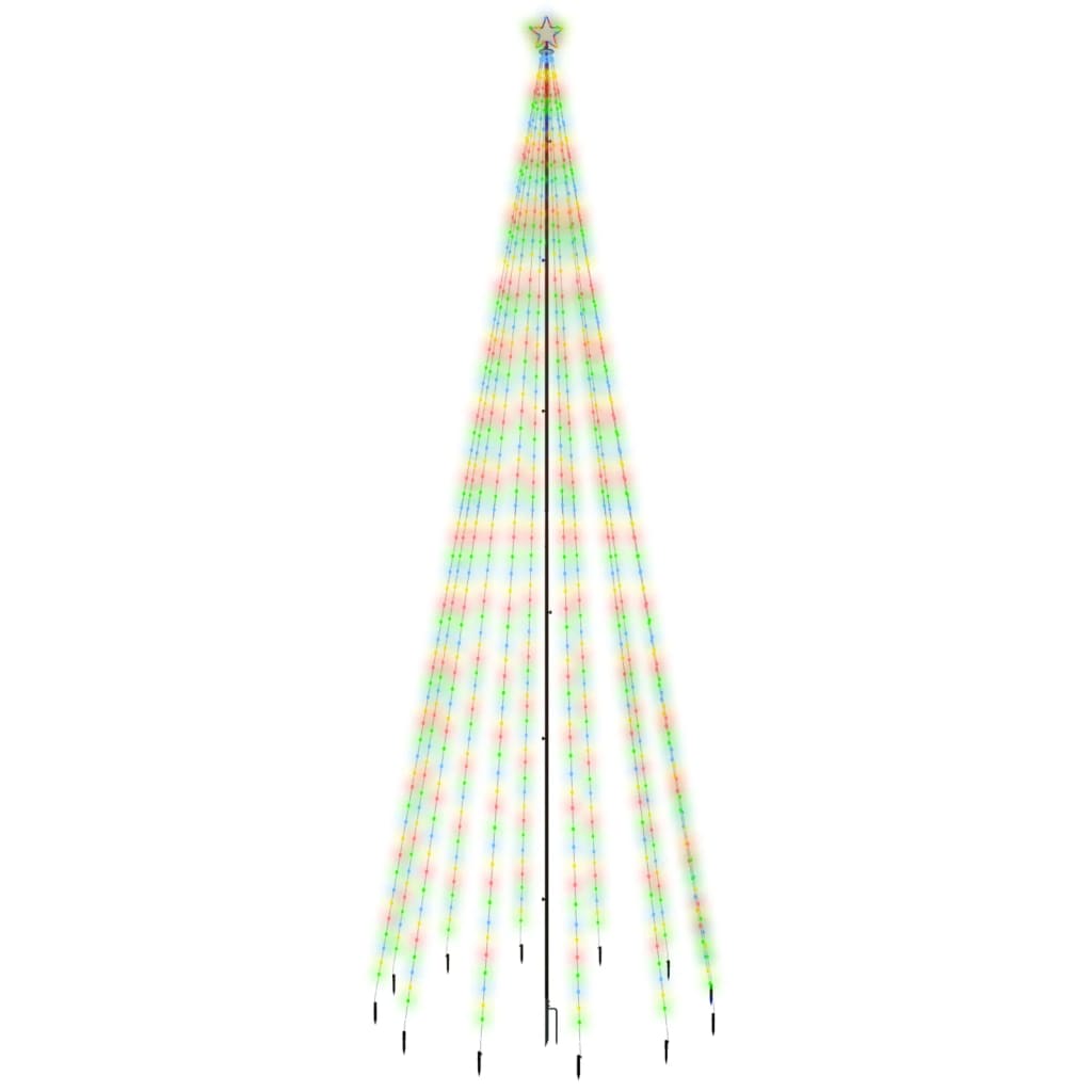 vidaXL karácsonyfa cövekkel 732 színes LED-del 500 cm