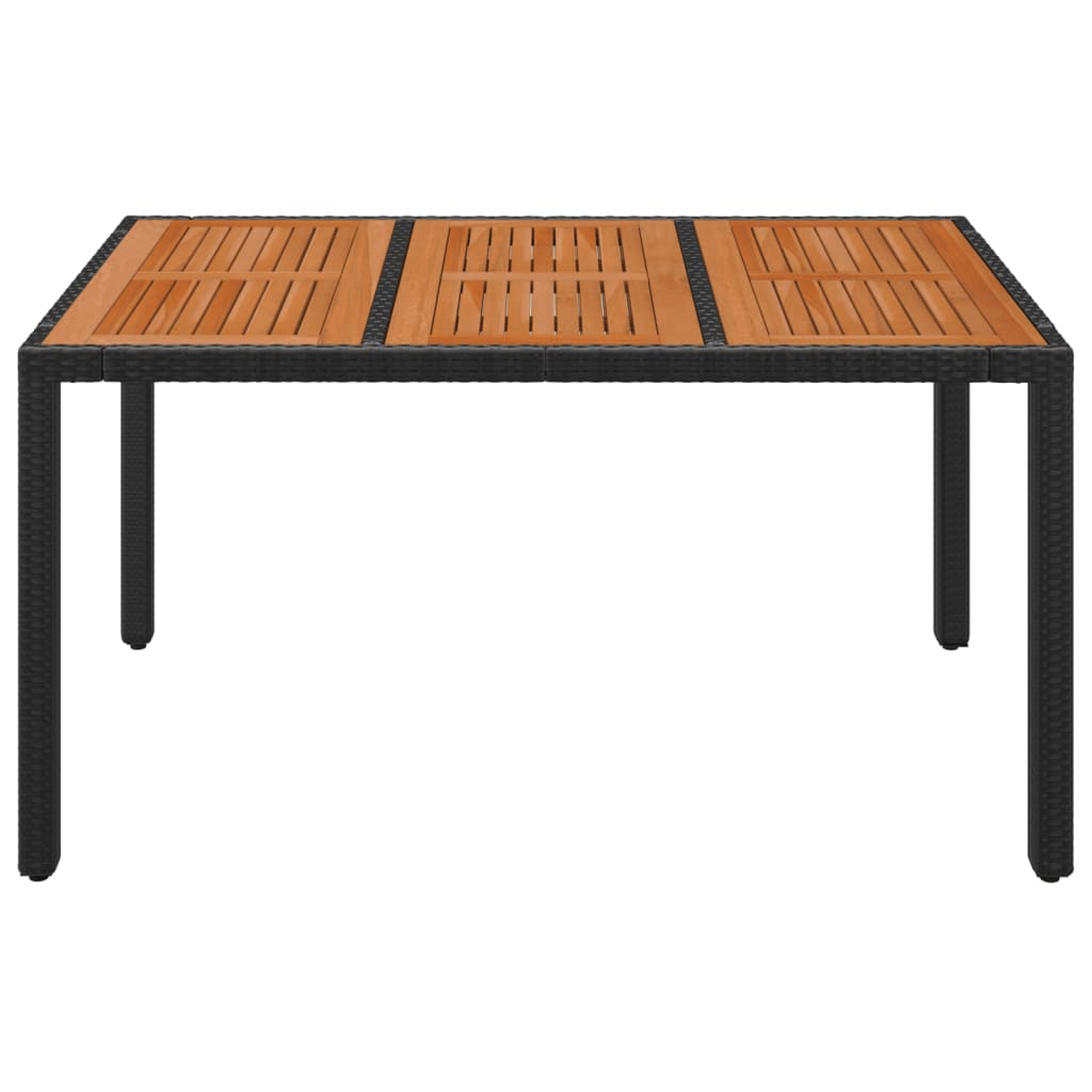 vidaXL fekete polyrattan falapos kerti asztal 150 x 90 x 75 cm