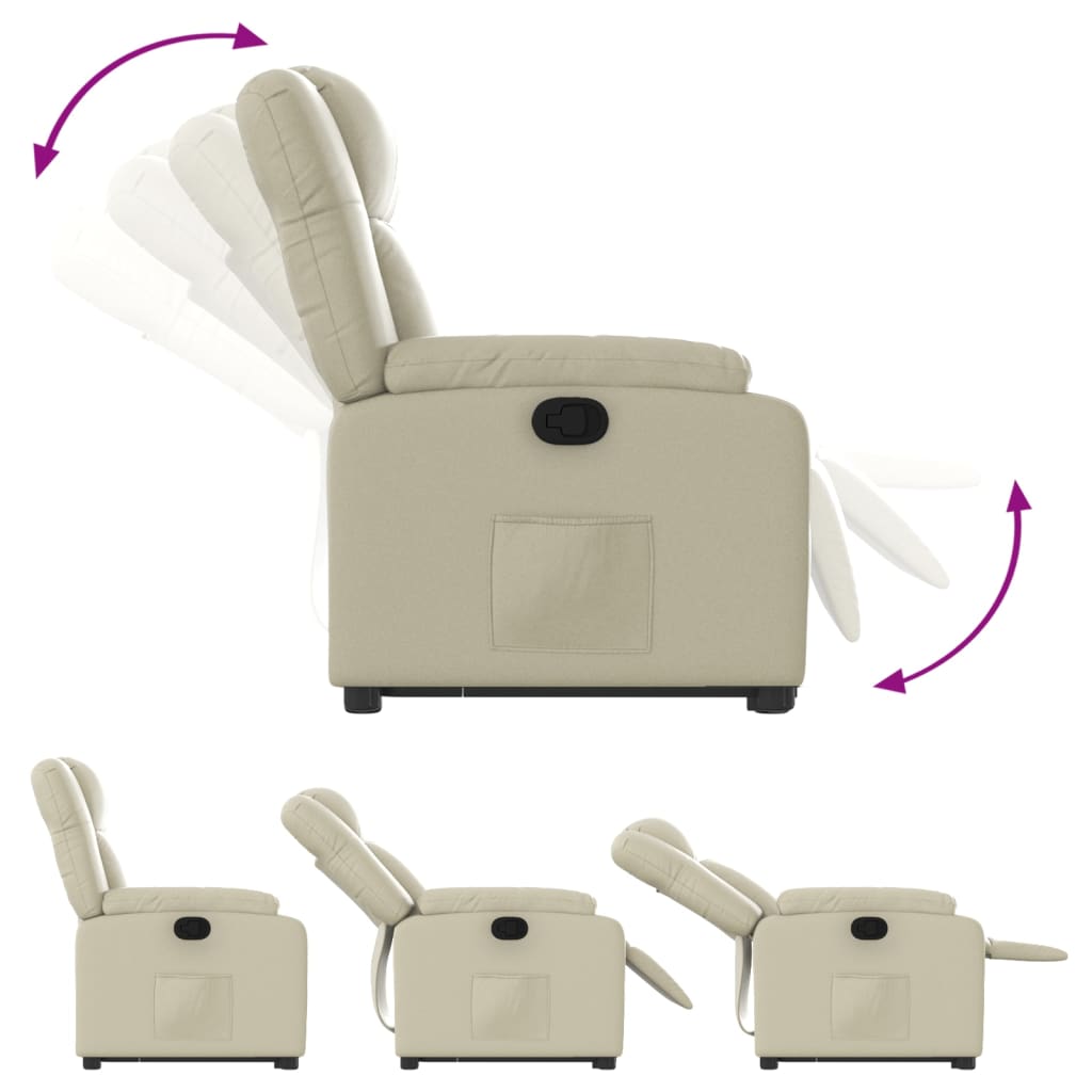 vidaXL krémszínű műbőr felállást segítő dönthető fotel