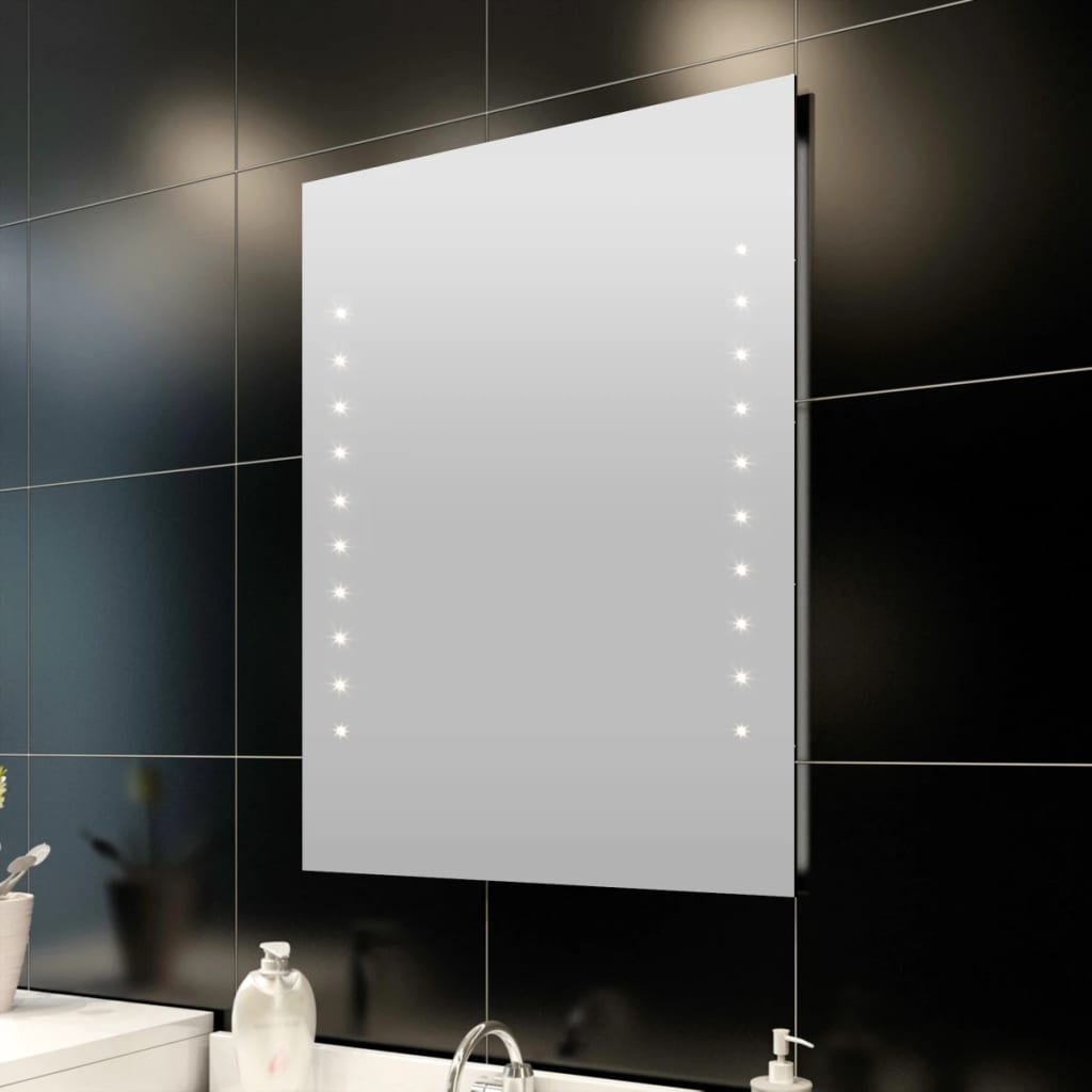 vidaXL fürdőszobatükör LED-fényekkel 50 x 60 cm (Ho x Ma)