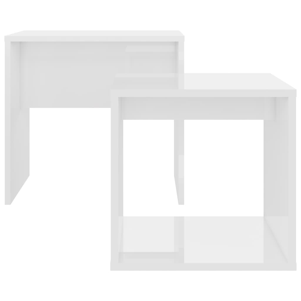 vidaXL magasfényű fehér forgácslap dohányzóasztal szett 48x30x45 cm