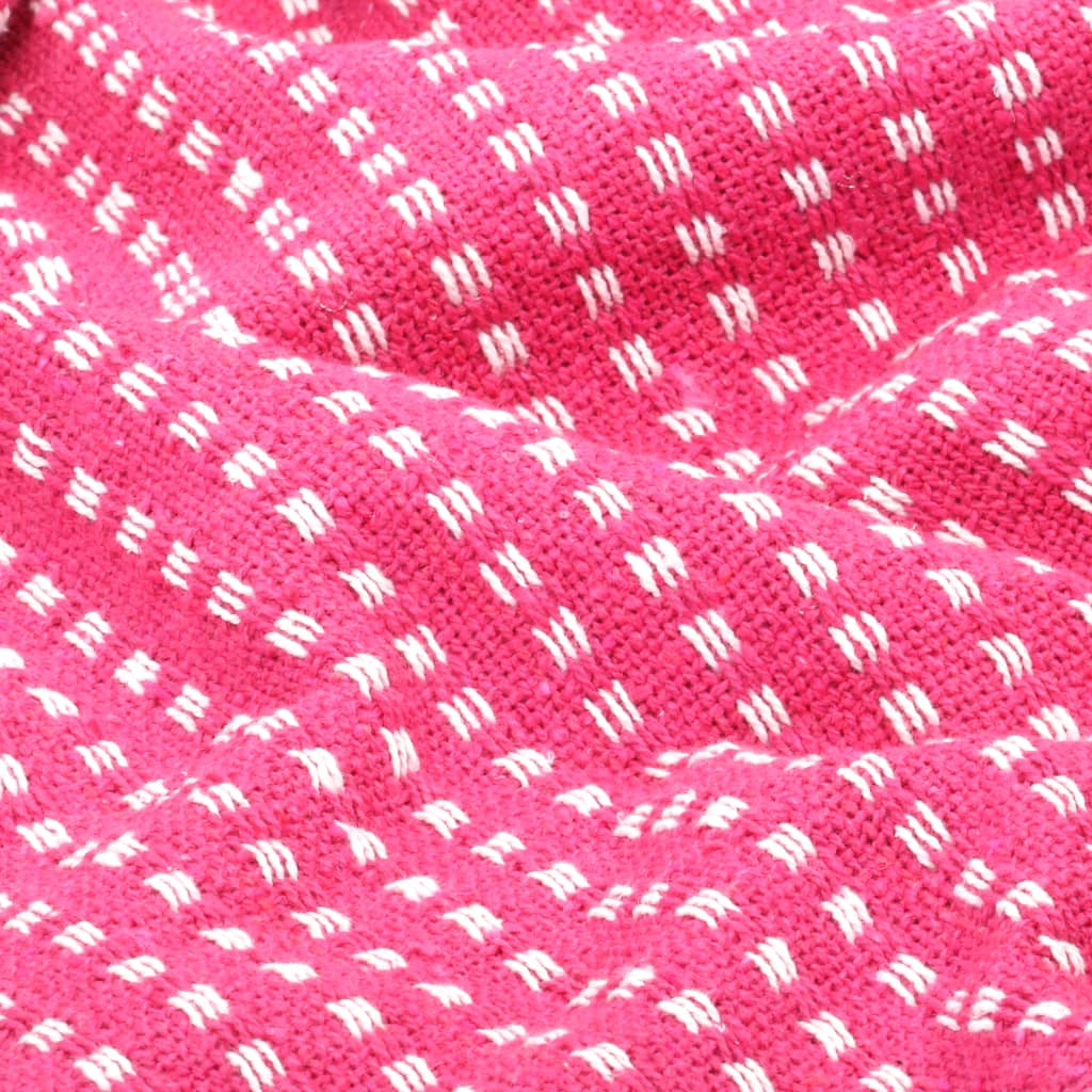 vidaXL rózsaszín pamut pléd 220 x 250 cm