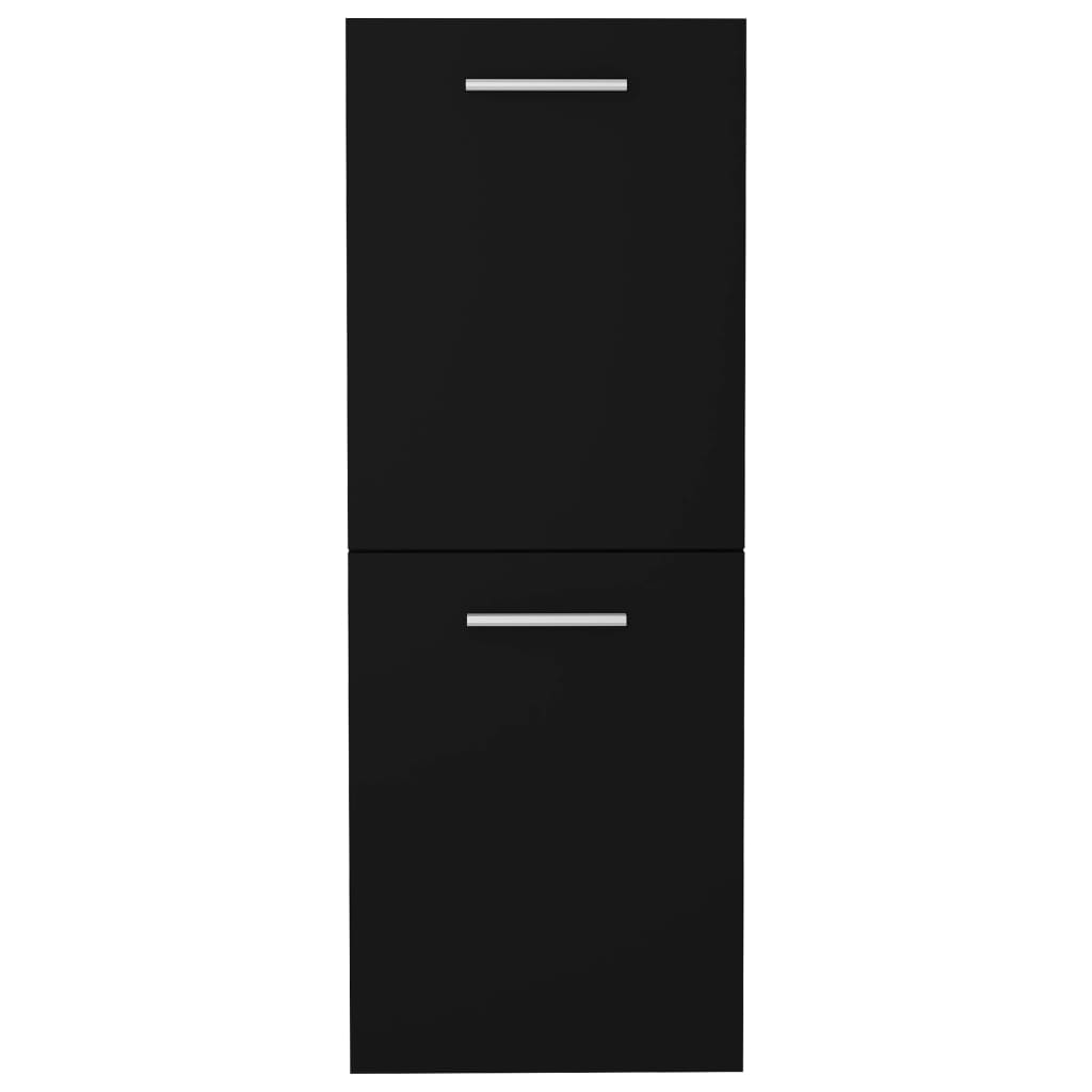 vidaXL fekete forgácslap fürdőszobaszekrény 30 x 30 x 80 cm