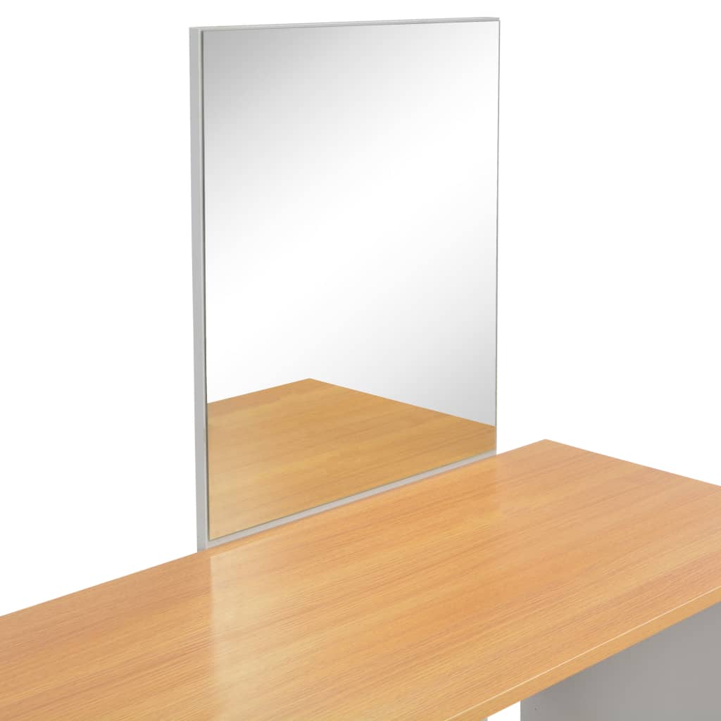 vidaXL szürke öltözőasztal tükörrel és ülőkével 104 x 45 x 131 cm