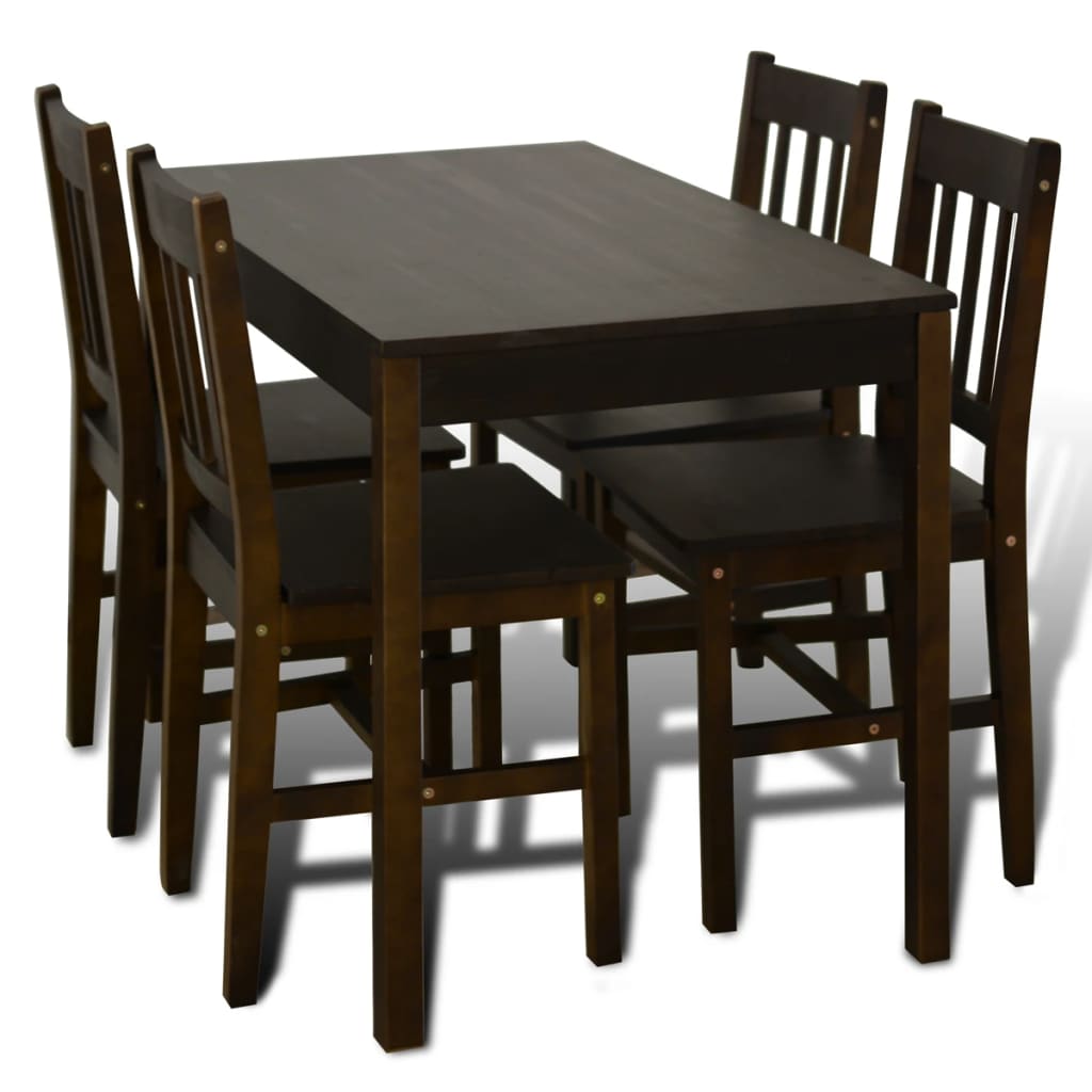 Fa Étkező Asztal 4 Székkel / étkező garnitúra Barna