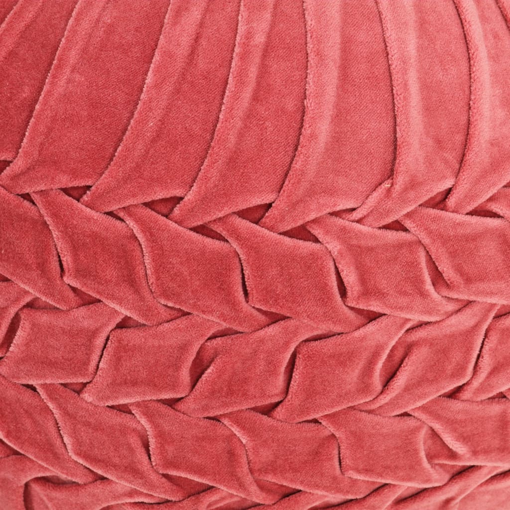 vidaXL rózsaszín zubbonyos pamutbársony puff 40 x 30 cm