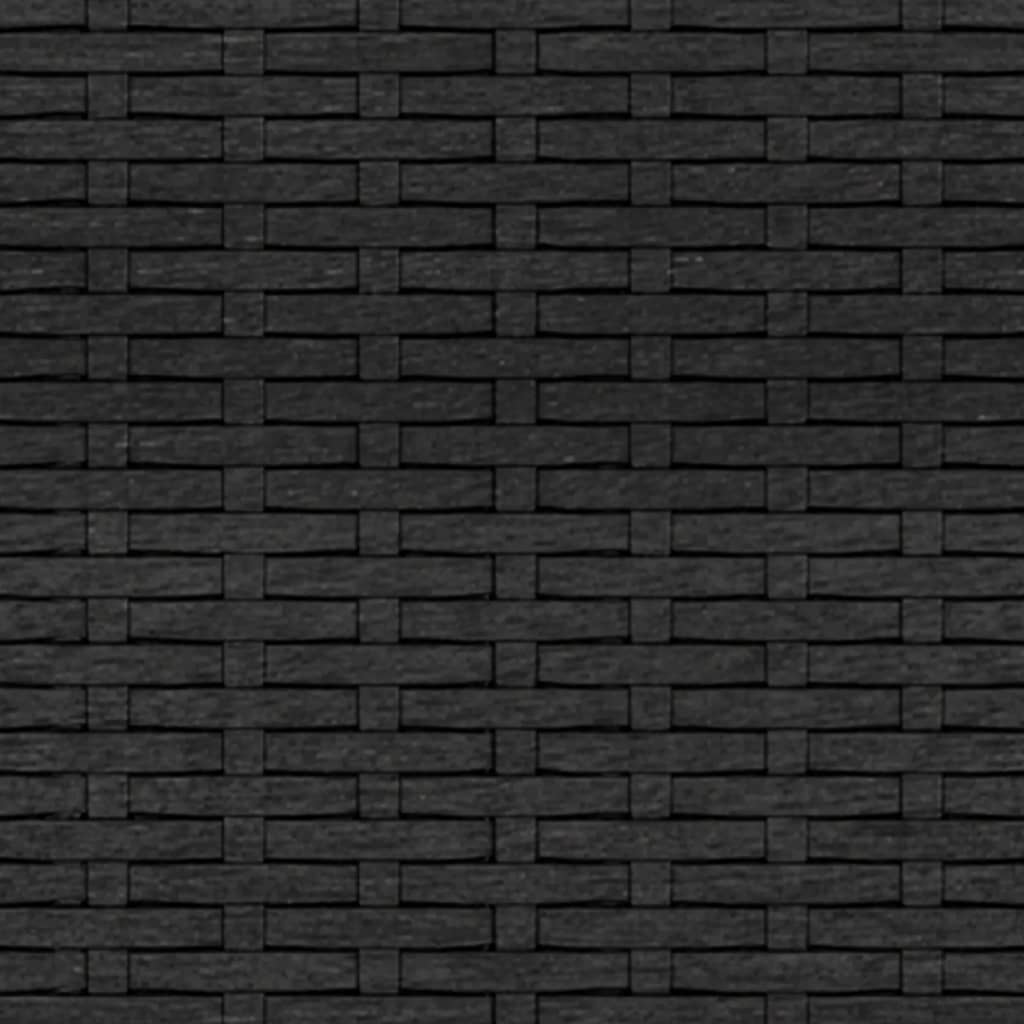 vidaXL 2 részes fekete polyrattan kerti ülőgarnitúra párnákkal