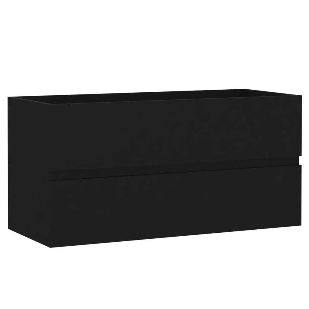 vidaXL fekete forgácslap mosdószekrény 90 x 38,5 x 45 cm