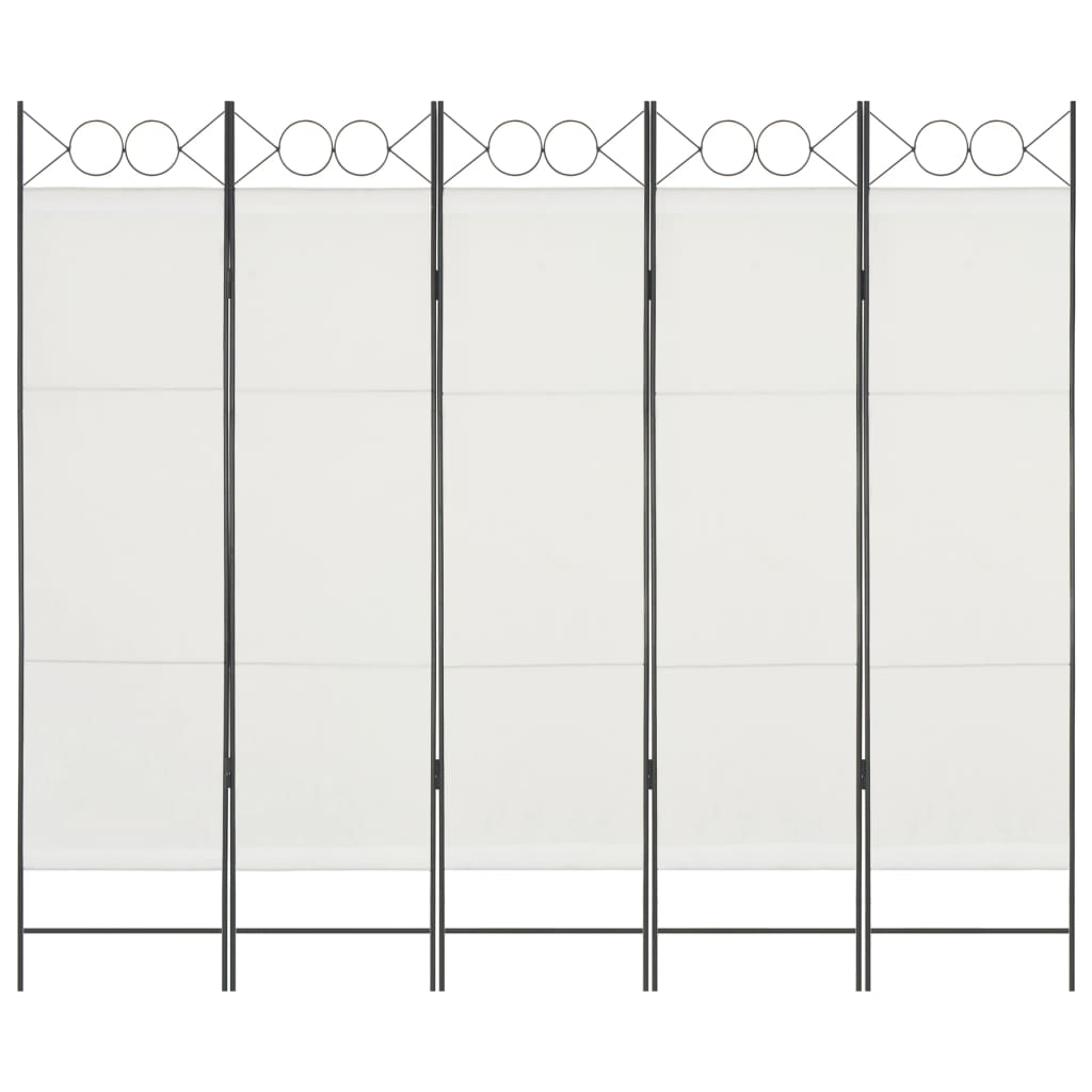 vidaXL fehér 5-paneles paraván 200 x 180 cm