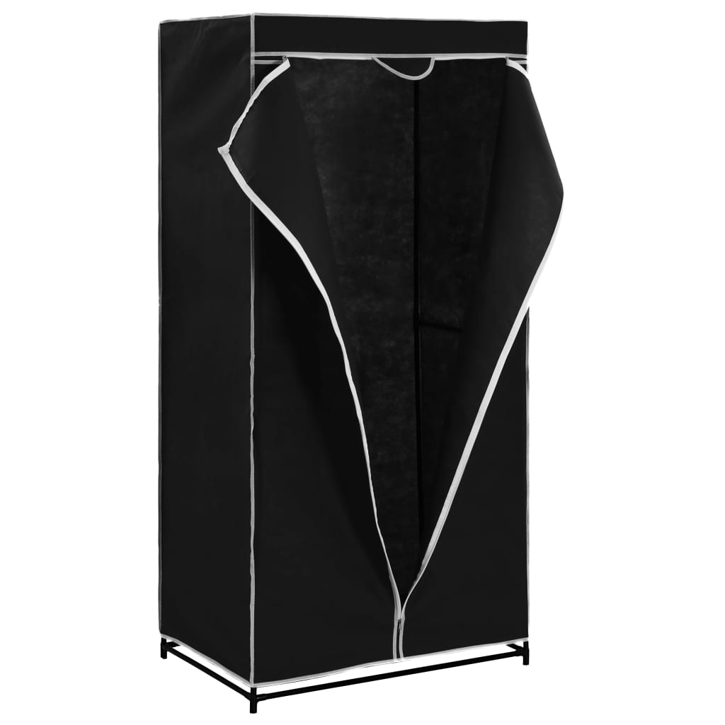 vidaXL fekete ruhásszekrény 75 x 50 x 160 cm