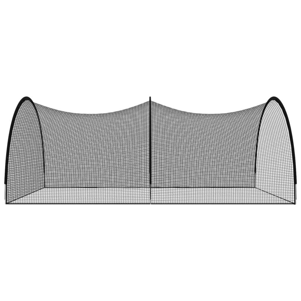 vidaXL fekete poliészter baseball labdafogó háló 500x400x250 cm
