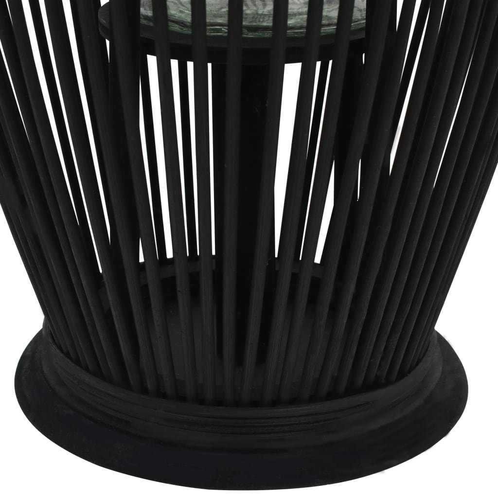 vidaXL fekete bambusz függő gyertyatartó lámpás, 60 cm