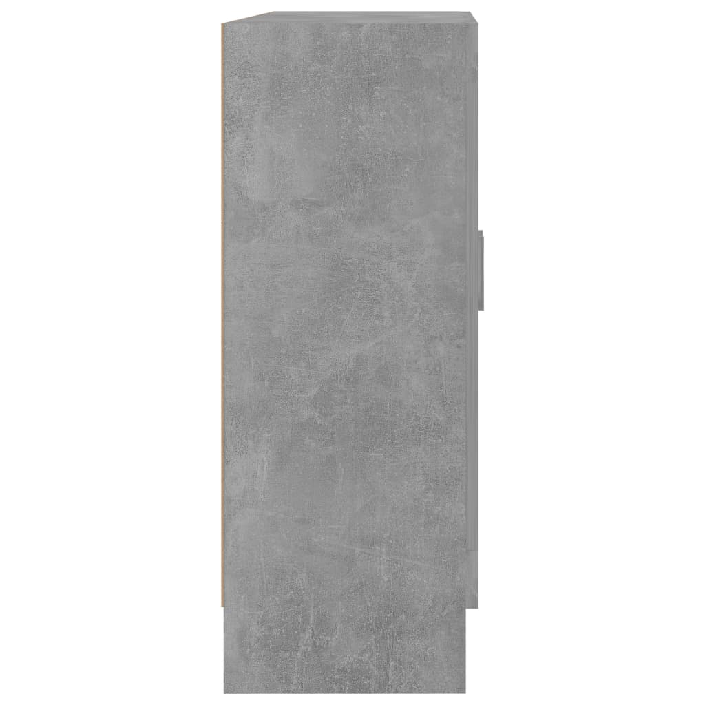 vidaXL betonszürke forgácslap vitrinszekrény 82,5 x 30,5 x 80 cm