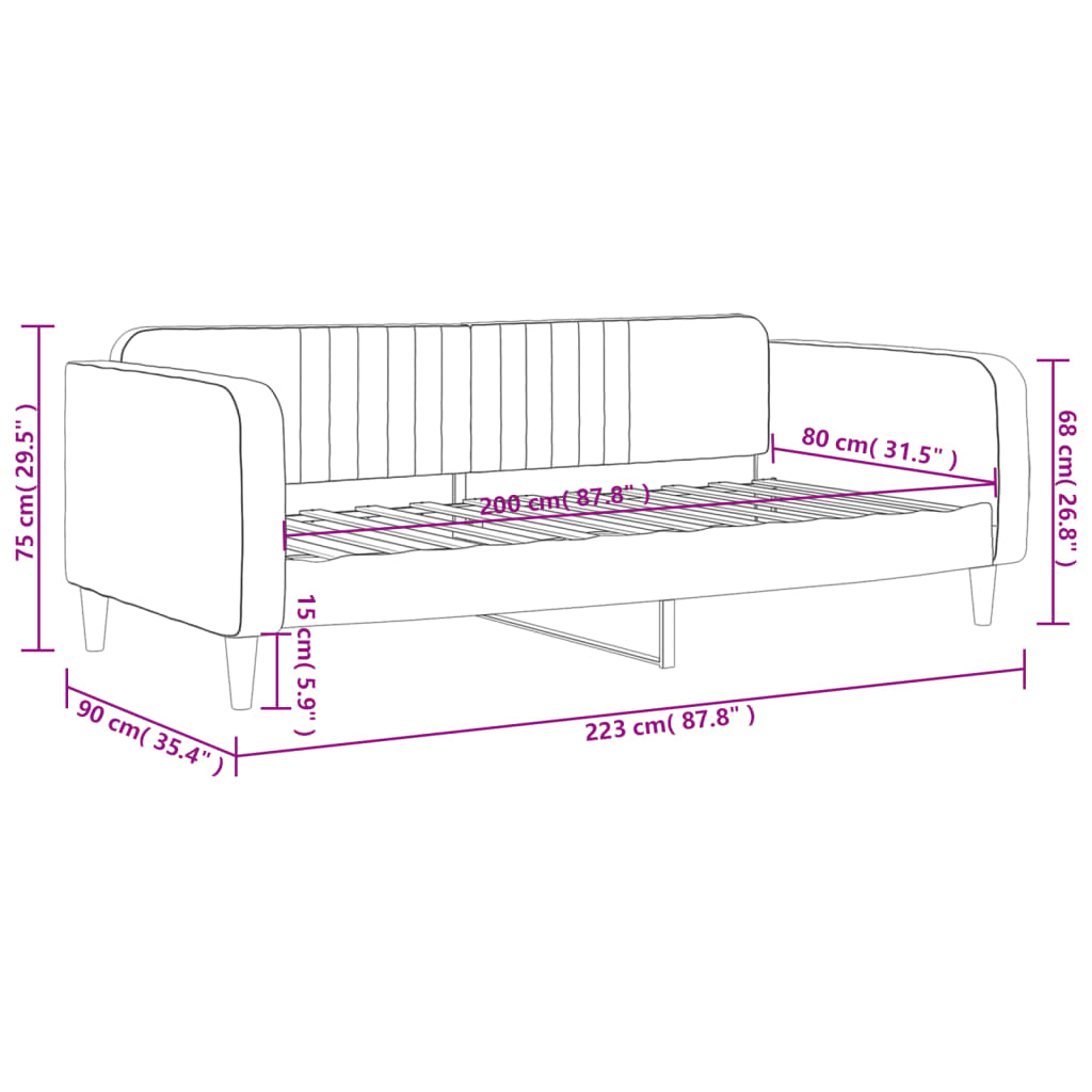 vidaXL sötétzöld bársony kanapéágy 80 x 200 cm