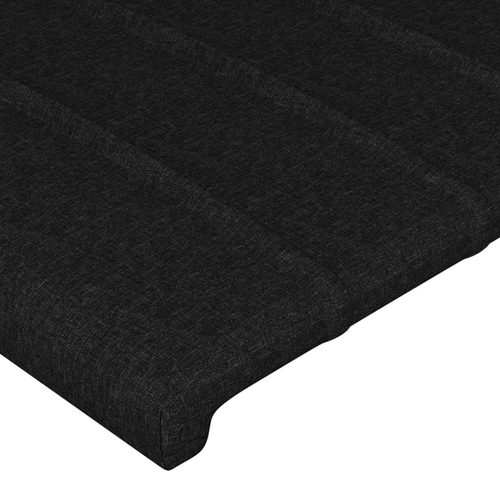 vidaXL fekete szövet ágykeret fejtámlával 90 x 200 cm