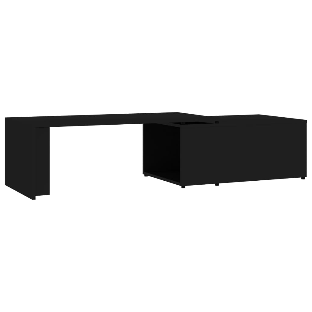 vidaXL fekete forgácslap dohányzóasztal 150 x 50 x 35 cm