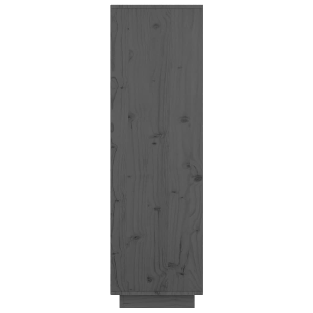 vidaXL szürke tömör fenyőfa magasszekrény 74 x 35 x 117 cm