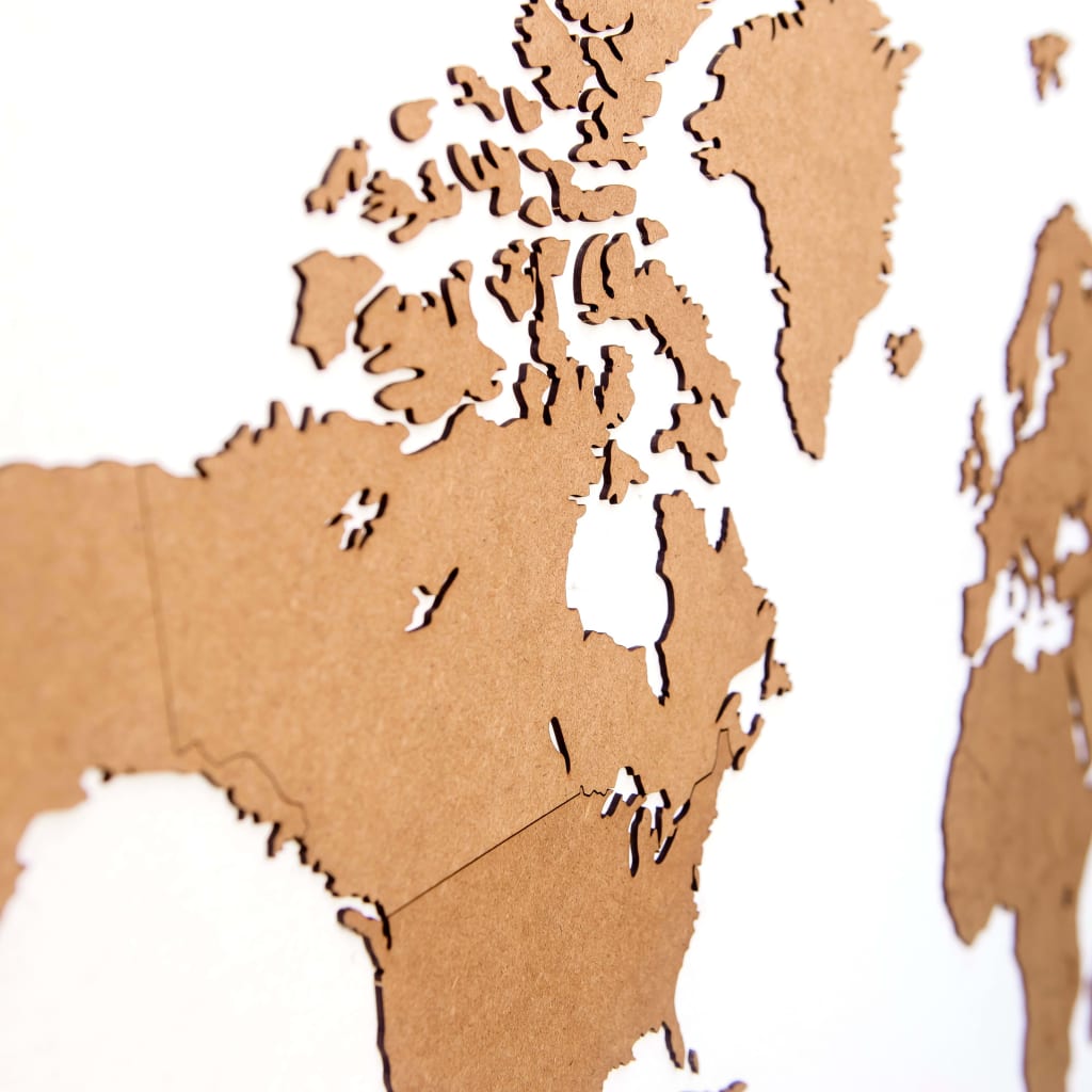 MiMi Innovations Luxury barna világtérkép fali dekoráció 130 x 78 cm