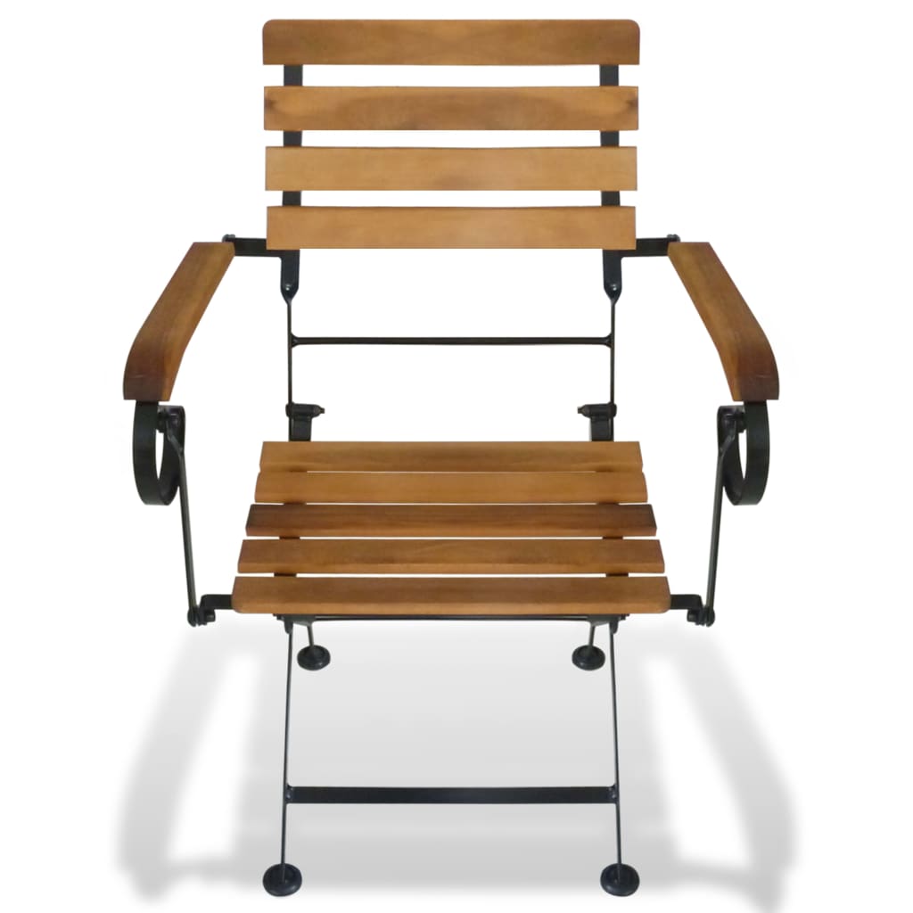 vidaXL 2 db összecsukható acél és tömör akácfa kerti szék