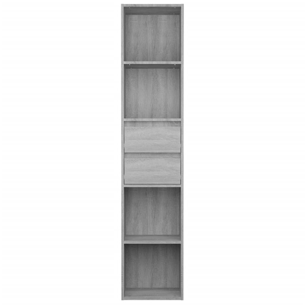 vidaXL szürke sonoma színű szerelt fa könyvszekrény 36x30x171 cm
