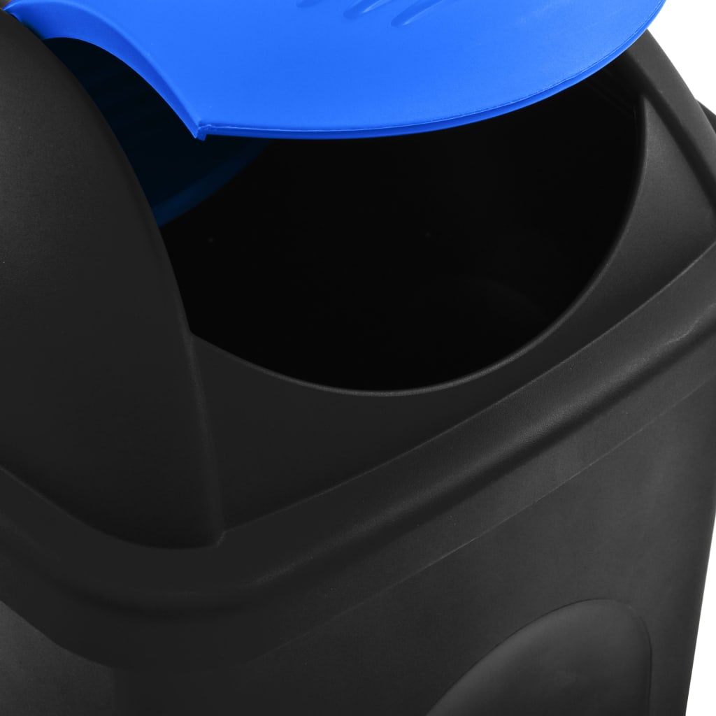 vidaXL fekete és kék szemeteskuka lengőfedéllel 60 L
