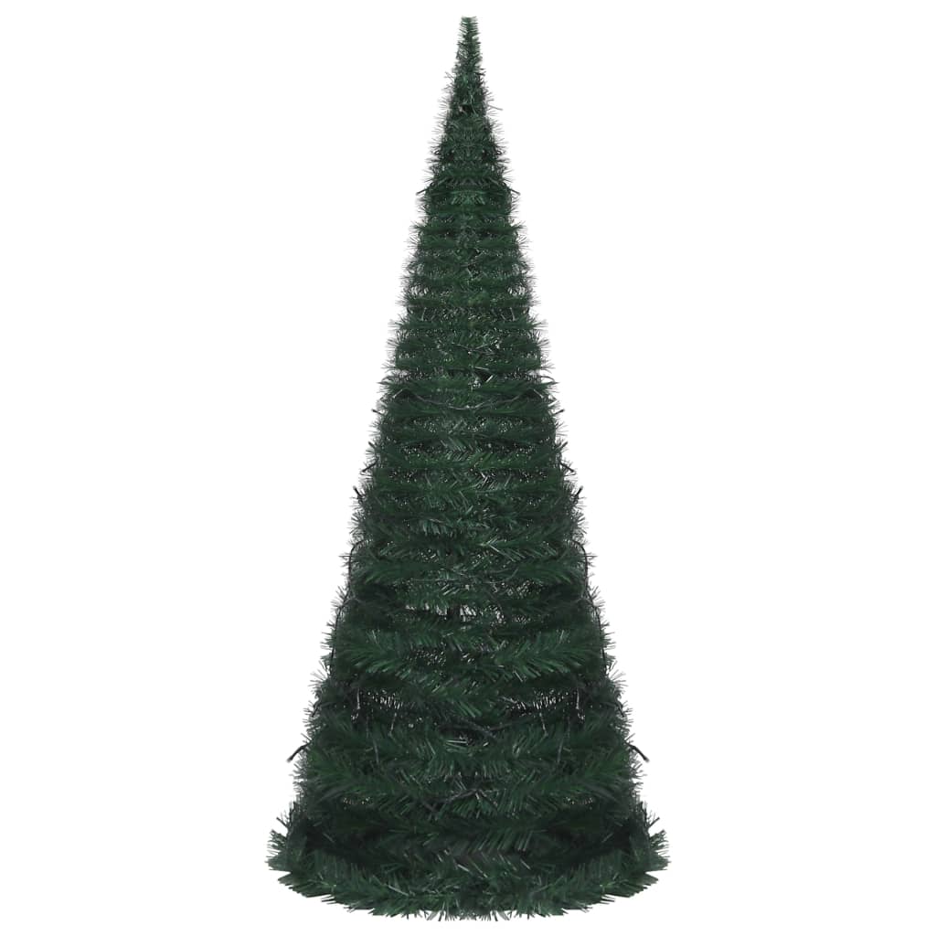 vidaXL zöld elővilágított pop-up mű zsinórkarácsonyfa 210 cm