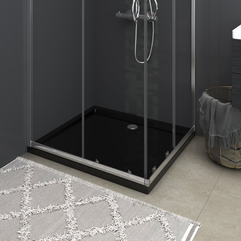vidaXL téglalap alakú fekete ABS zuhanytálca 80 x 90 cm