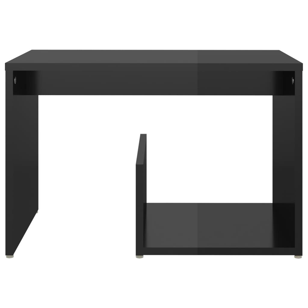 vidaXL magasfényű fekete forgácslap kisasztal 59 x 36 x 38 cm