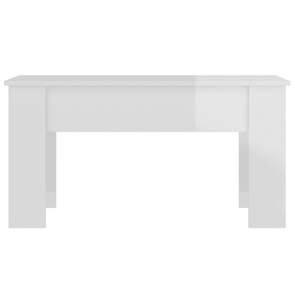 vidaXL magasfényű fehér szerelt fa dohányzóasztal 101 x 49 x 52 cm